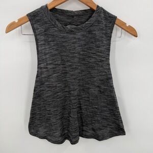 Lululemon Open Back Muscle Tank Top Space Dye Gray Yoga Crop Women's Size 10